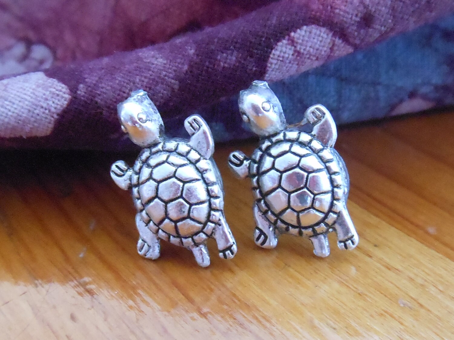 Silver Turtle Earrings Turtle Stud Earrings Silver Stud