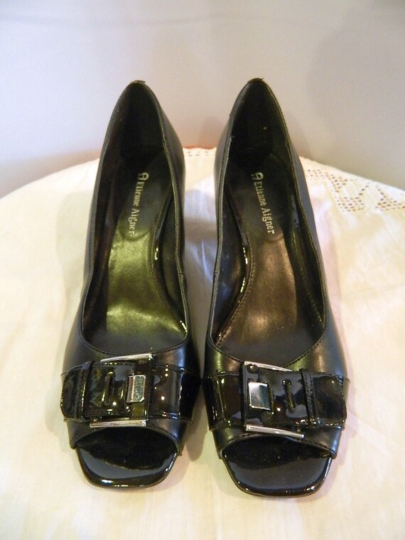 Vintage Etienne Aigner Black Wedge Shoes