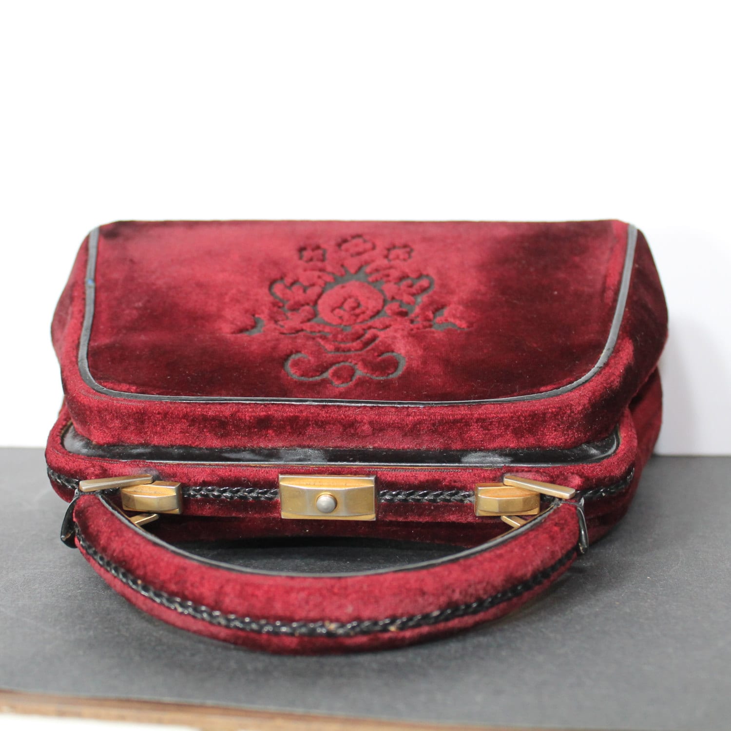 Vintage Red Velvet Purse