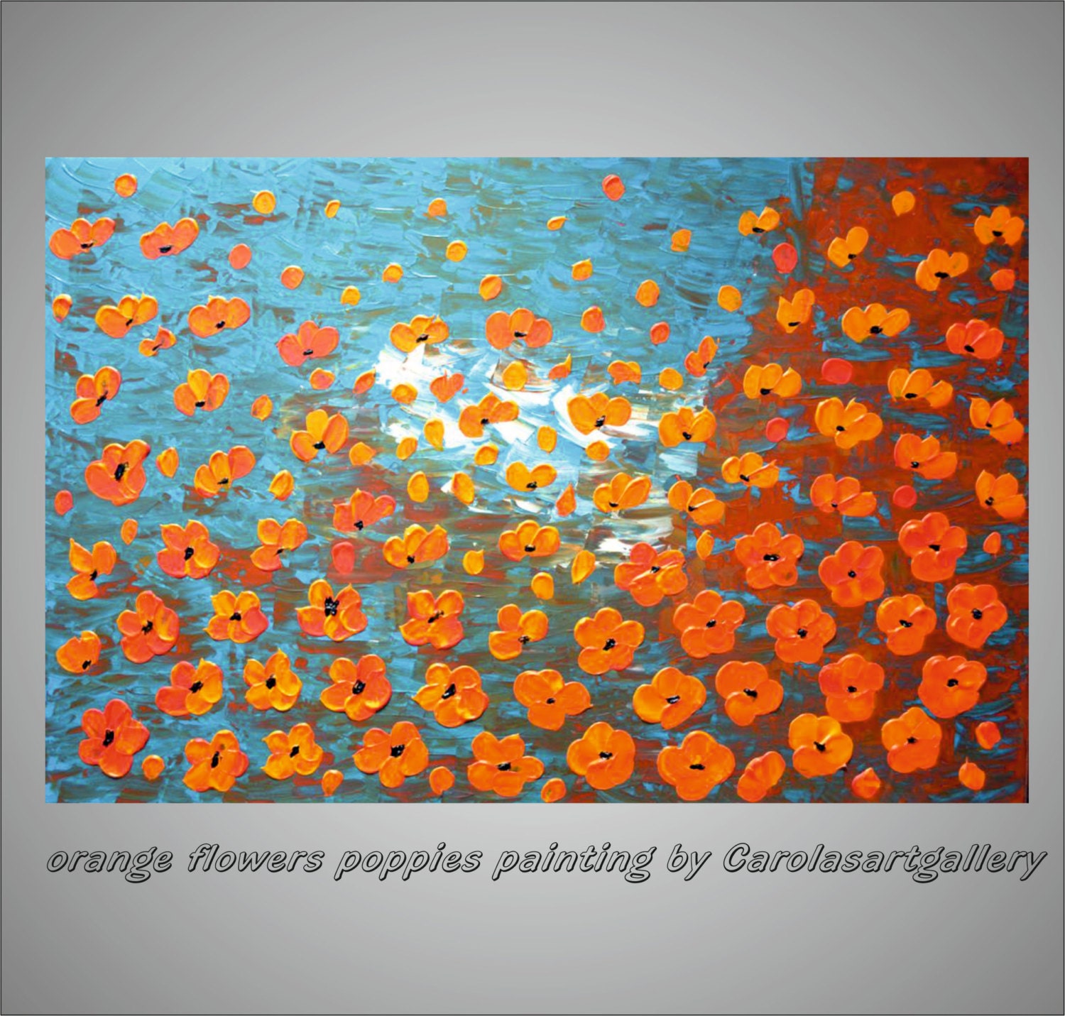 Original Abstract Painting Acrylic Painting orange Flowers