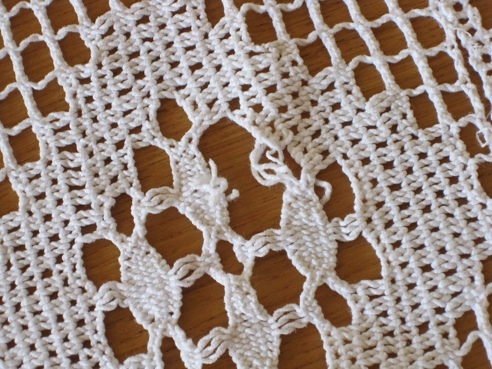 Amazing French crochet curtain deep fringing