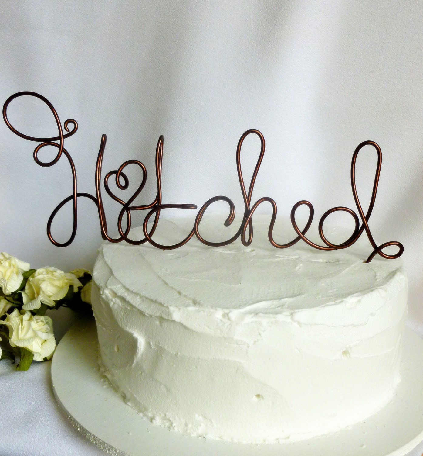 Rustic Wedding Decor, Country CakeTopper, Groom Cake Topper, Hitched