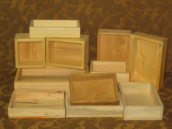 Unfinished Wood Craft Boxes without lids Package SALE Deal