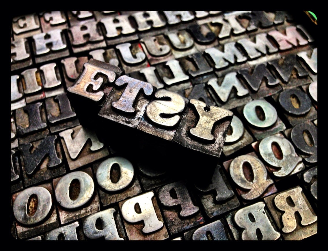Metal Letterpress Type Set letters and numbers by aVintageParcel