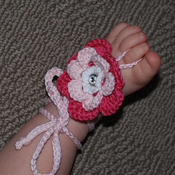 Items similar to Crochet Baby Barefoot Sandals on Etsy