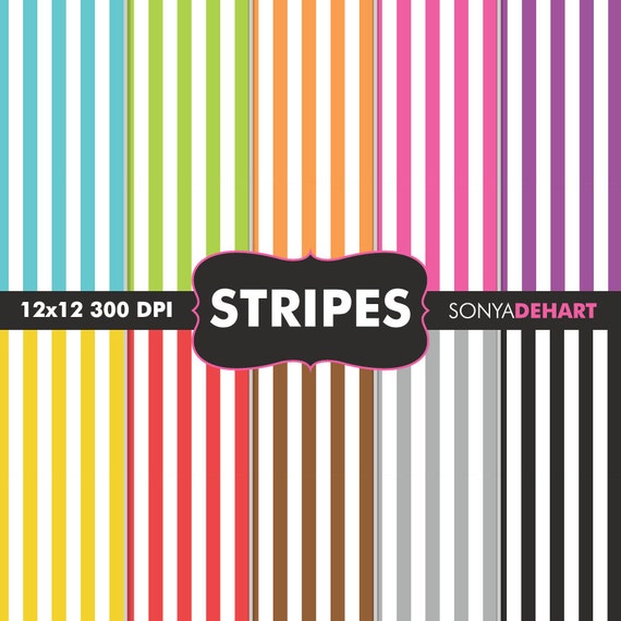 80% OFF Sale Stripe Papers, Striped papers, Striped Backgrounds, Striped Patterns, Digital Paper, Scrapbook Papers Il_570xn