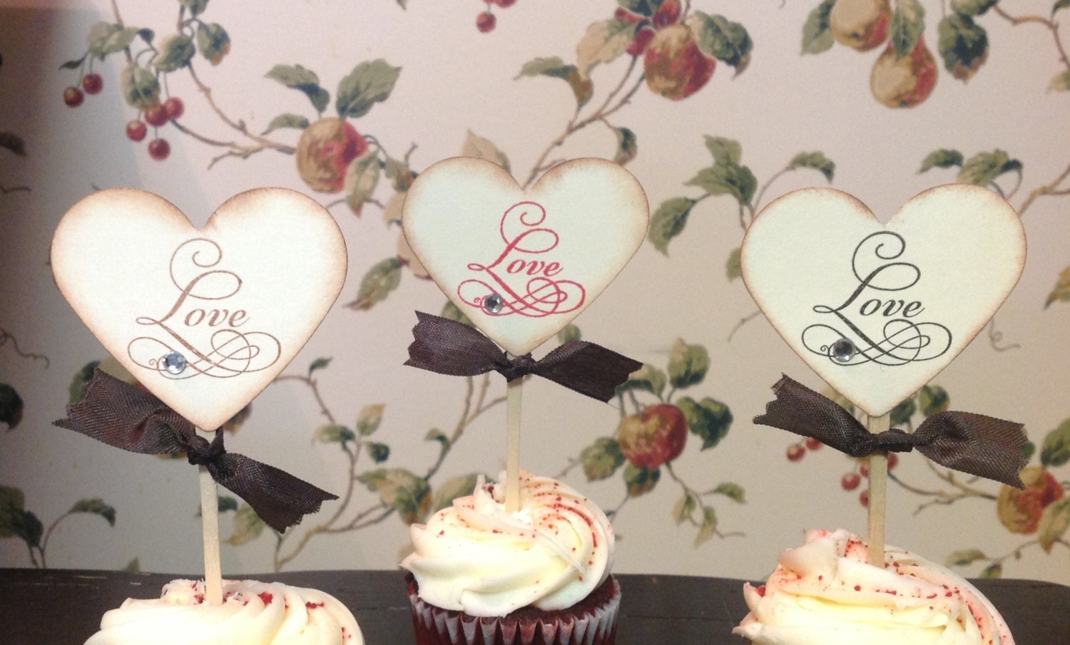 Love Cupcake toppers wedding cupcake toppers Bride and groom