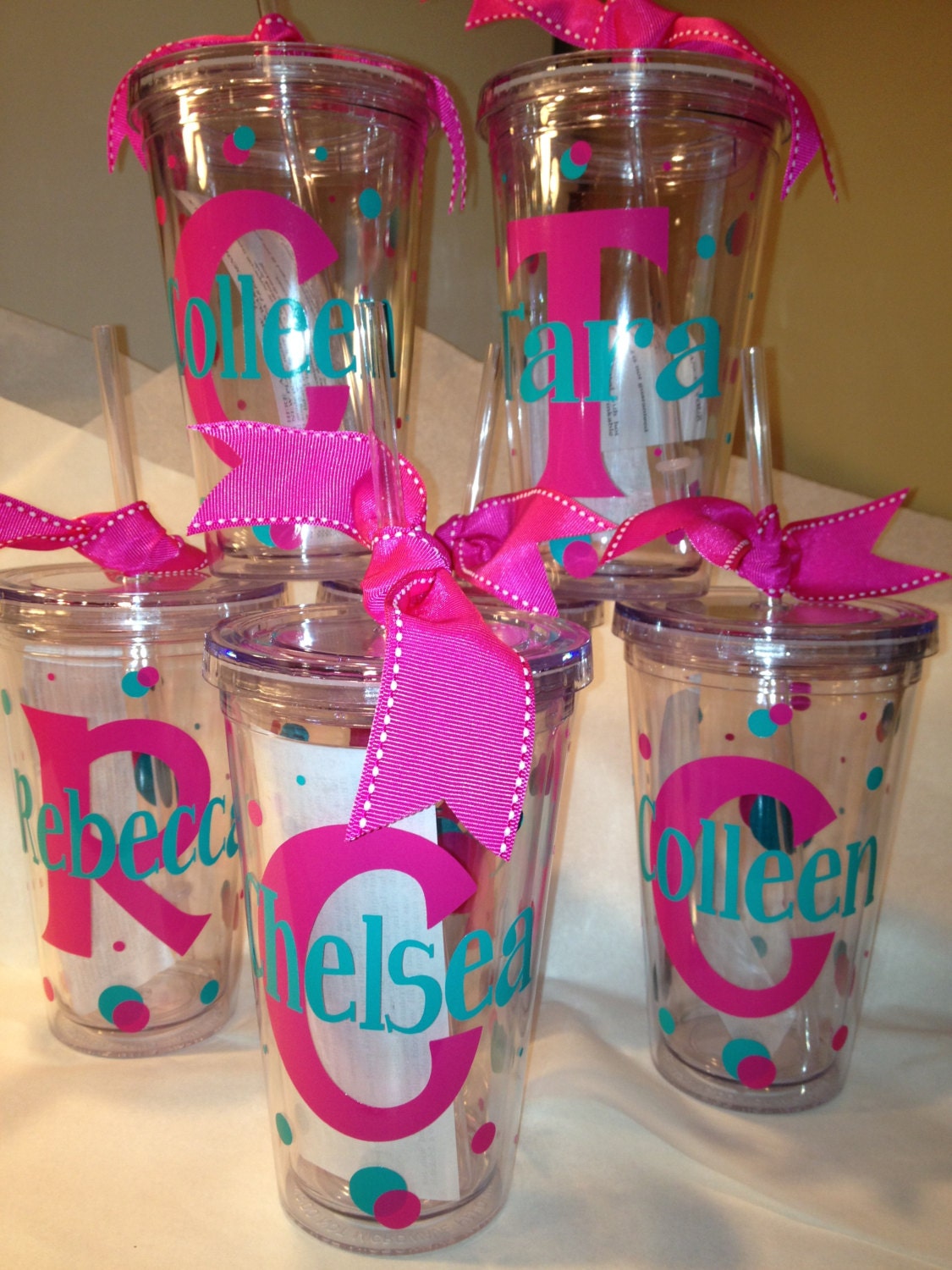 Personalized Decorated Tumblers w/Straw BPA Free