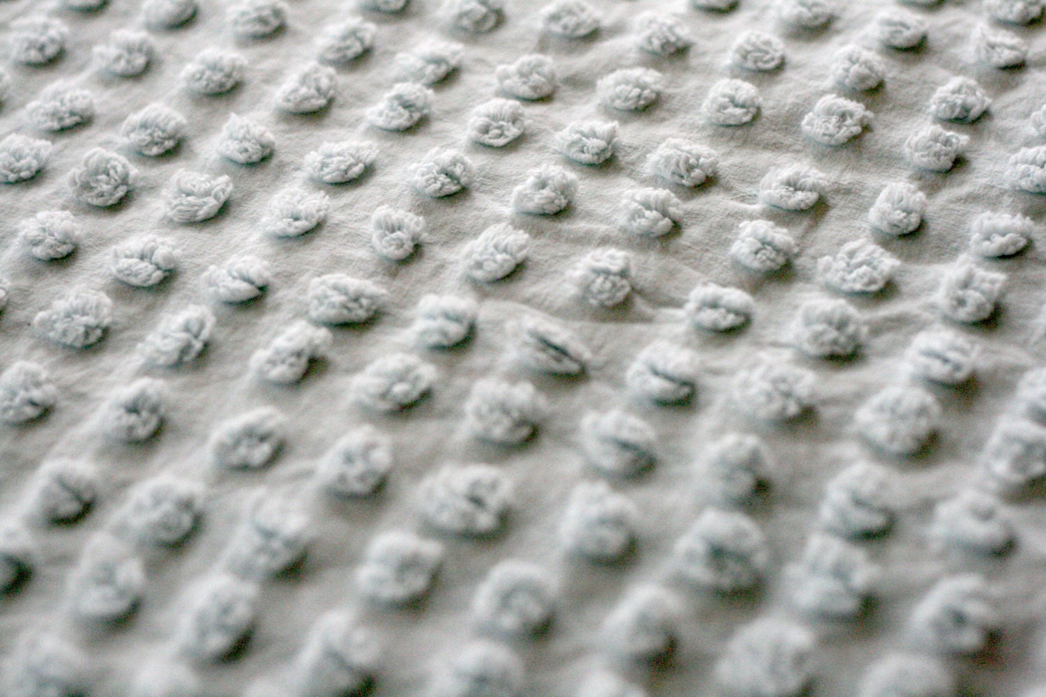 RESERVED FOR STEPHANIE popcorn chenille bedspread powder blue