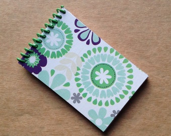UPCYCLED NOTEBOOK FLOWER tissue box recycled spiral bound journal