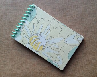 UPCYCLED NOTEBOOK FLOWER tissue box recycled spiral bound journal