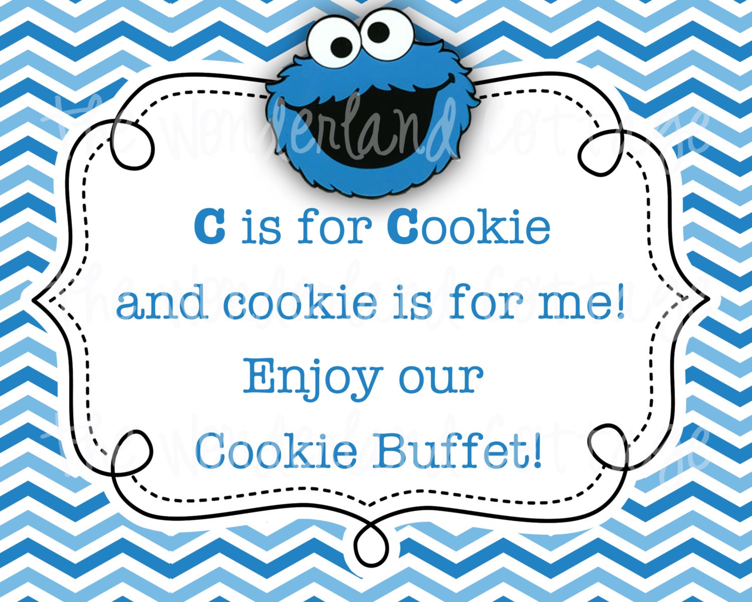 Sesame Street Cookie Monster Sign by TheWonderlandCottage on Etsy