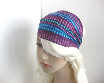 Striped Headband Womens Headband Fabric Headband Bandana Headband Head Wrap Blue Purple Green Hair Accessory Womens Gift for Her Gift Ideas