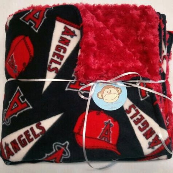 Items similar to One MLB Anaheim Angels Baseball Fleece Blanket Lined