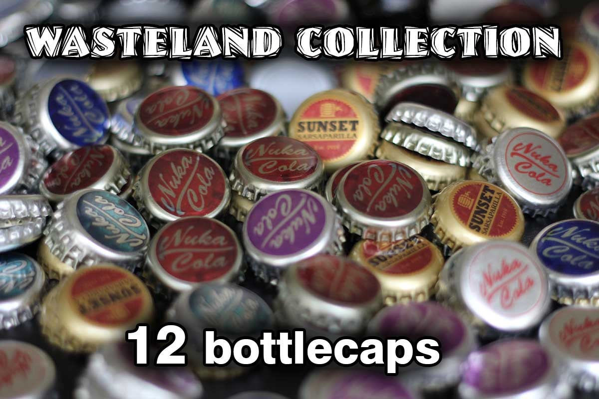 Fallout style Bottlecap Collection 12 caps plus BONUS CAPS