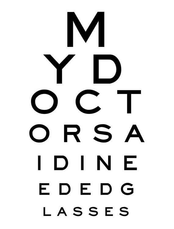 Eye Chart Wine Bottle 