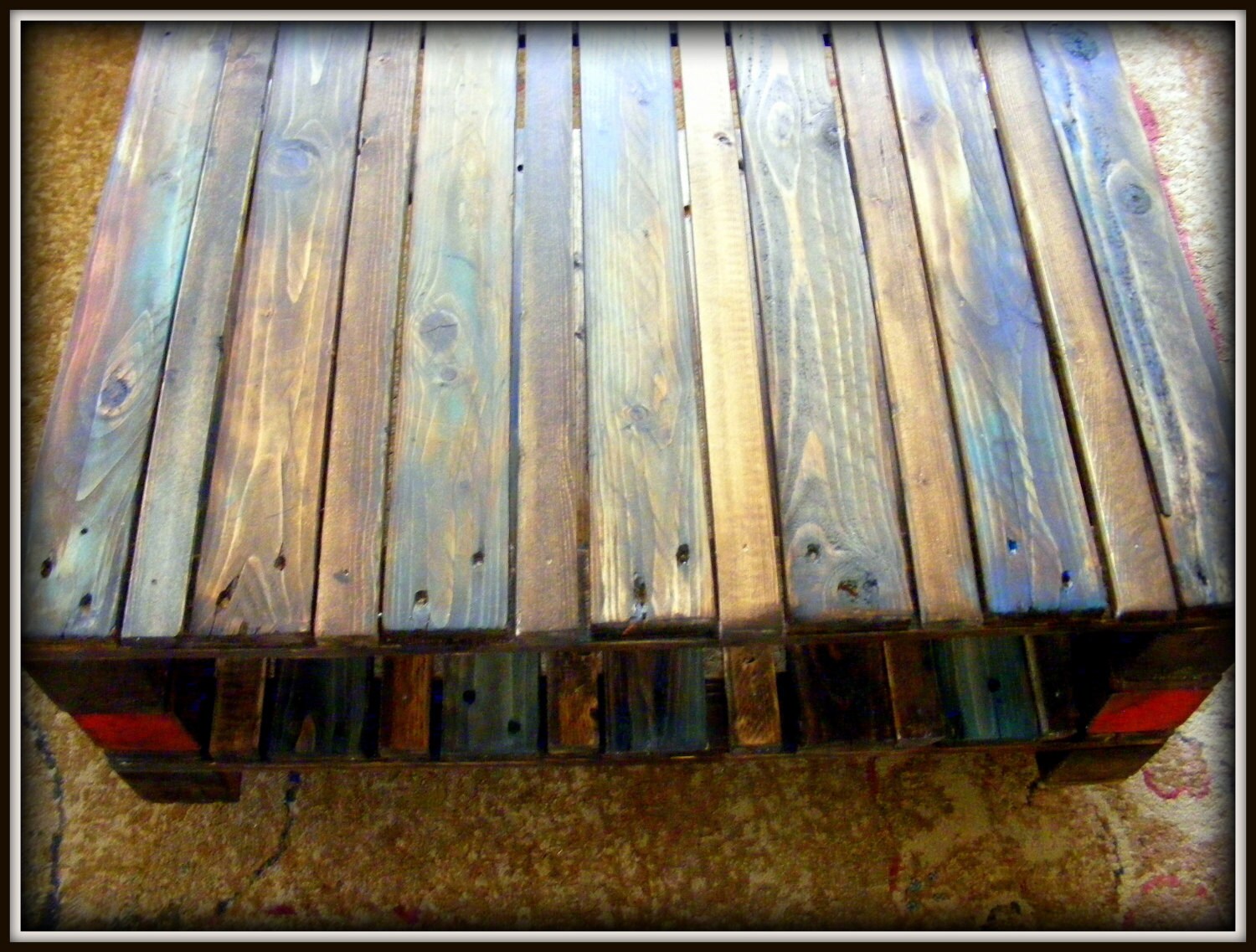 MultiColor Reclaimed Pallet Wood Table on by HappyHomeAustin