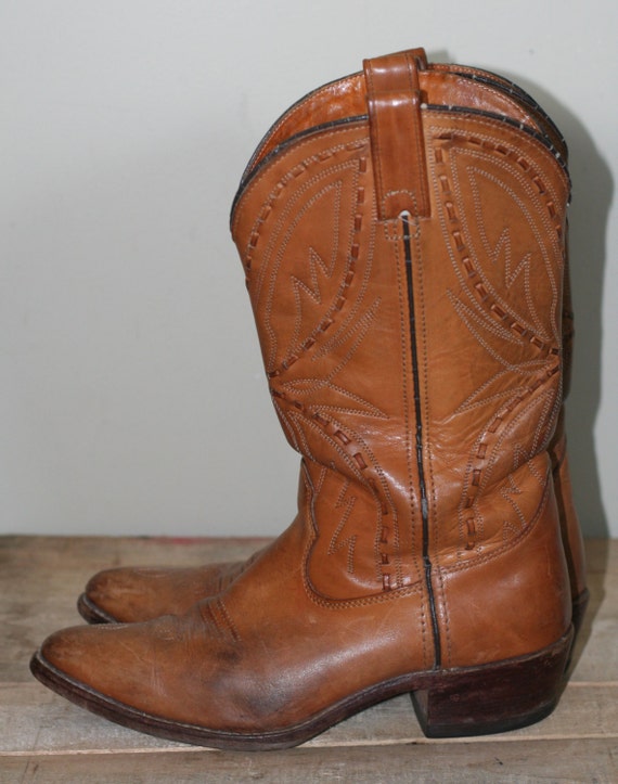 vintage men's double h cowboy boots size 8.5D by TomTomVintage