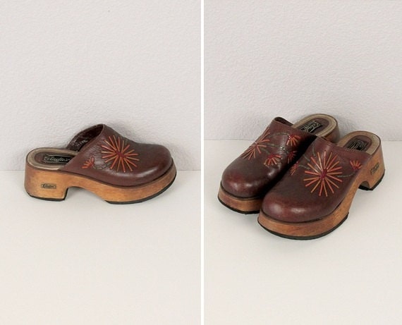 Vintage 70s Candies Wooden Clogs 