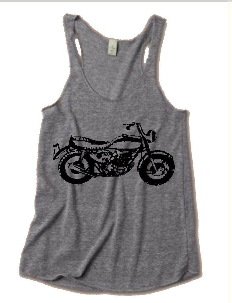 Womens Vintage MOTORCYCLE Tri Blend Tank Top American