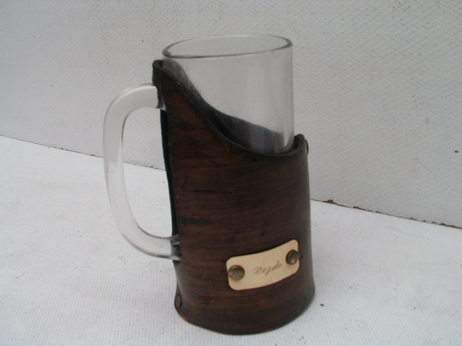 Leather Cup Holder with Cup Country Farmhouse by SmartSquirrel