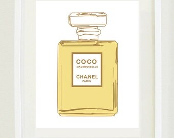 Items similar to Vintage style digital art print Coco Chanel 50 x 70 cm ...