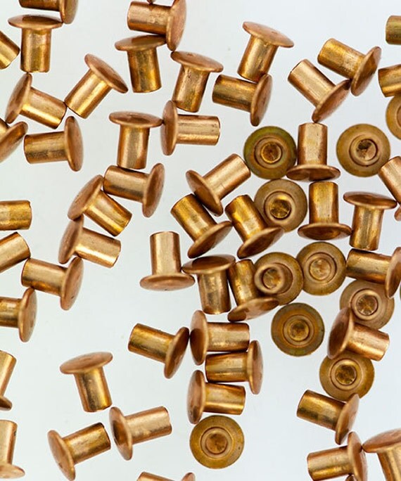 Copper Hollow Rivets 1/16 Wide x 3/32 Long by