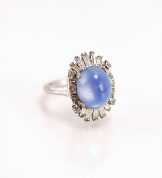 Ceylon Blue Star Sapphire Ring Sterling Faux