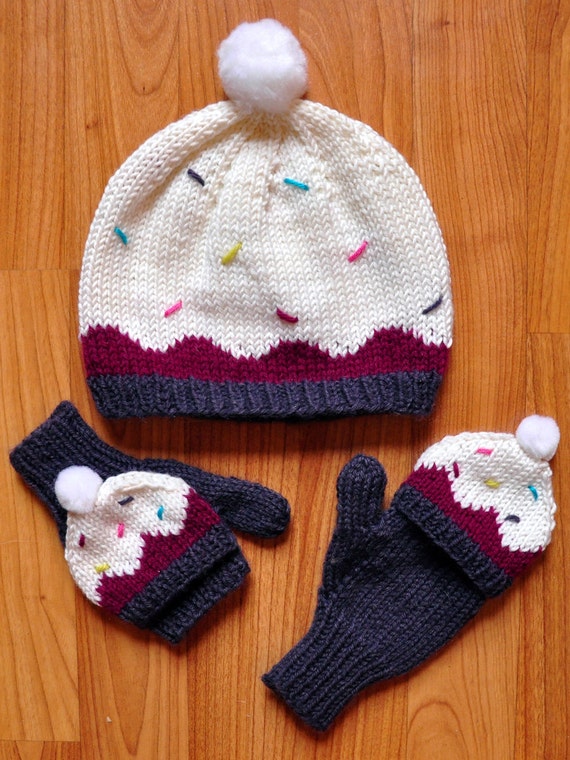 Sweeter Than a Cupcake KNITTING PATTERN INSTRUCTIONS Hat and