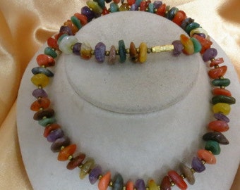 Handmade Multi Colored Stone Necklace