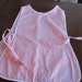 Full Apron Front and Back Coverage Waist Ties Red White Woven Fabric Smock with Cobbler style Pockets