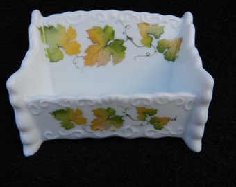 Business Card Holder: Hand decorated Porcelain