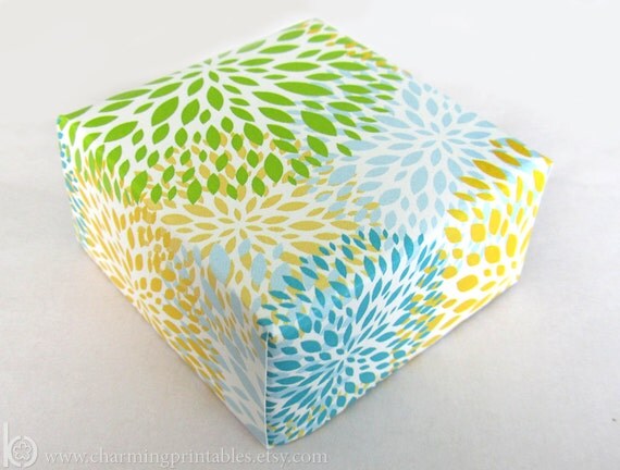 Floral Pattern Gift Box Template - Custom Colors - PRINTABLE DIY Template - Floral Collection Il_570xn