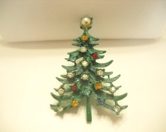 Vintage 1960s CHRISTMAS TREE BROOCH (5436)