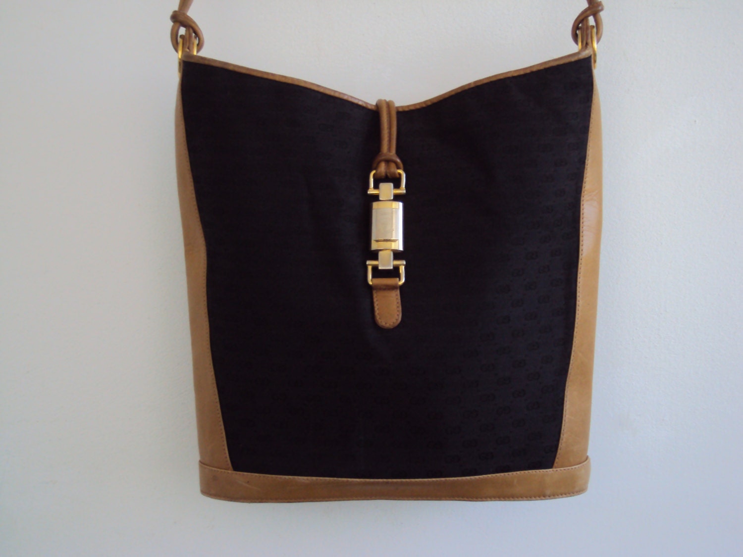 GUCCI Black Purse / Vintage Gucci Shoulder Bag / 1980s Vintage