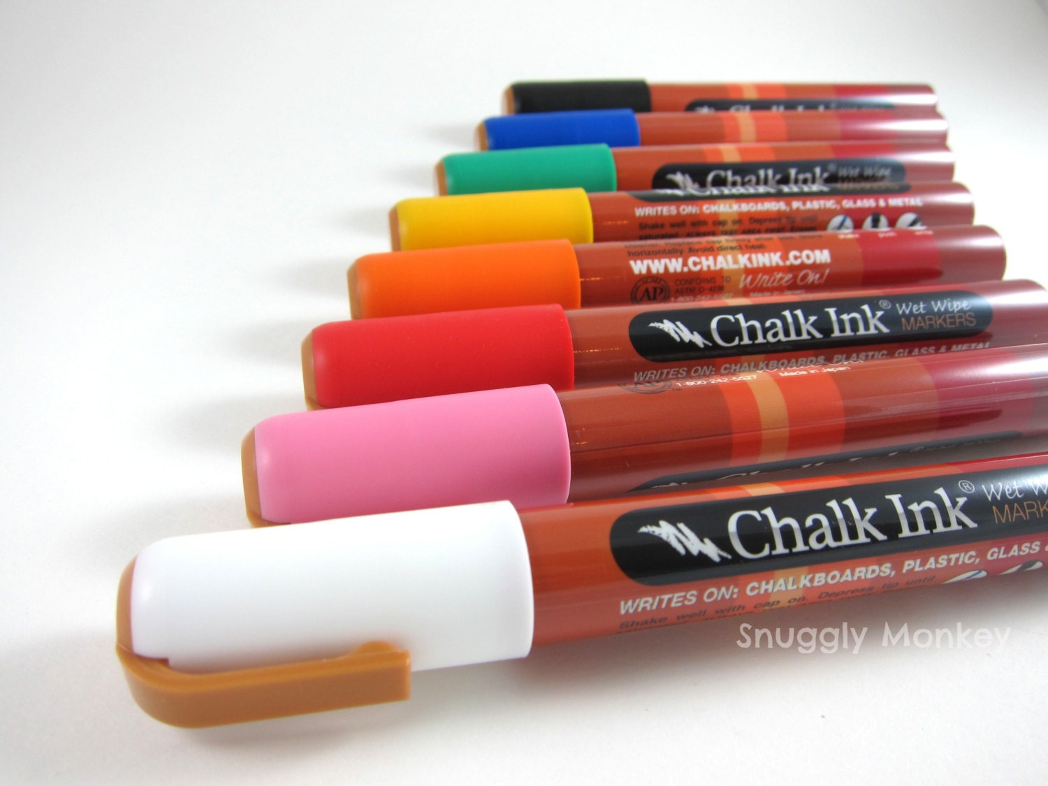 Chalk Ink Markers Primary Colors Set of 8 Chalk by snugglymonkey