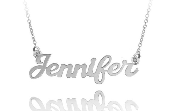 10K White Gold Personalized Name Necklace (Order Any Name)