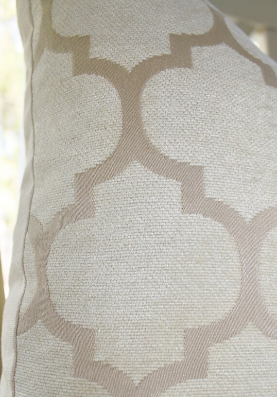 Decorative Ivory Pillow Ivory Quatrefoil Trellis Tile