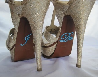 blue bottom personalized bridal shoes