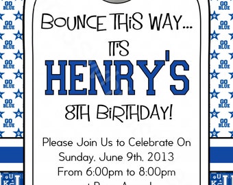 University of Kentucky, UK Wildcats Birthday Party - Blue/White Printable Invitation