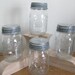 Flower Series 4 Vintage PINT Clear BALL Mason Canning Jars with Ball Zinc Lids 1960's