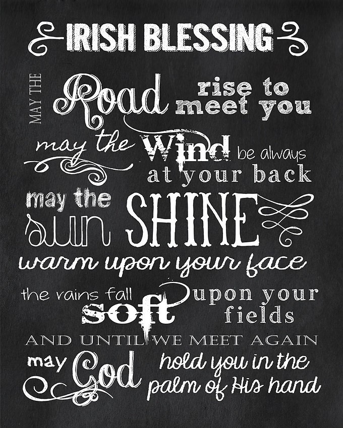 Chalkboard Art Irish Blessing Chalkboard Style