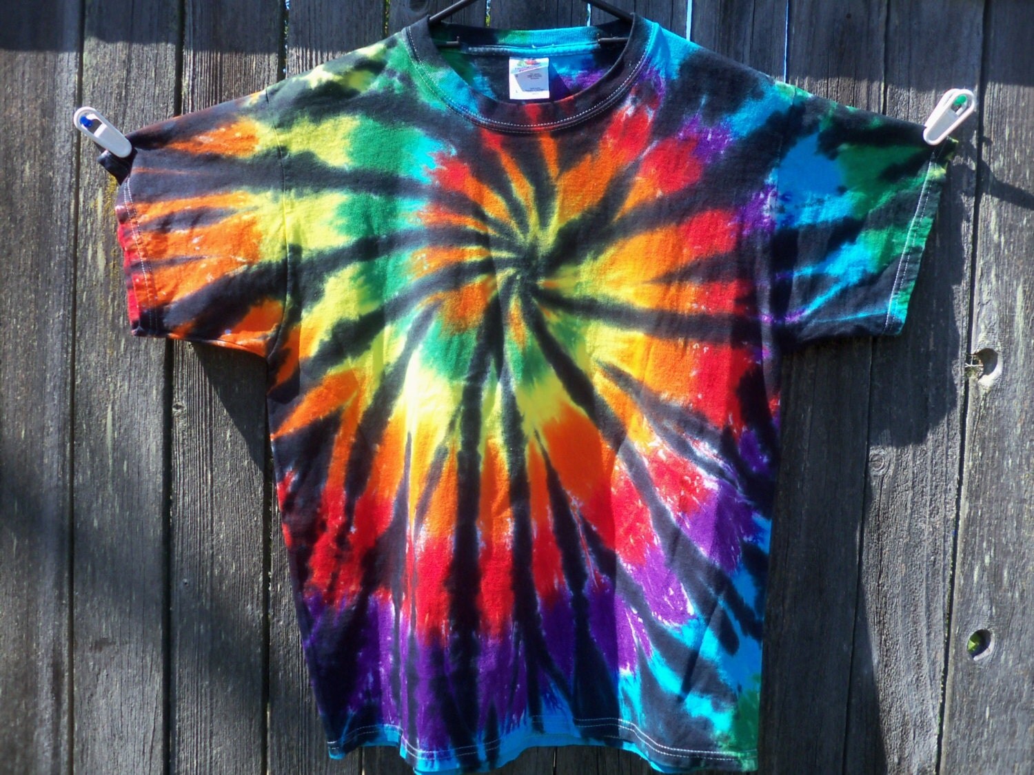 Rainbow Stained Glass Spiral Tie Dye Short by ItsAllTiedTogether