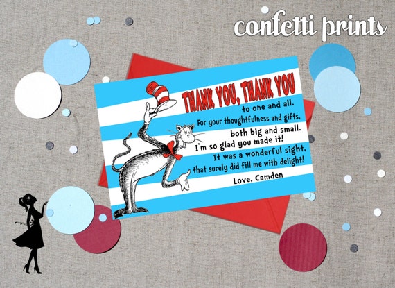 DR SEUSS Thank You Card Printable Il_570xn