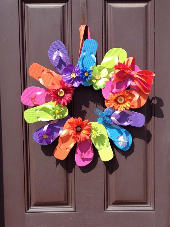 Flip Flop Wreath Perfect for Summer Decor by MJDcreativeboutique