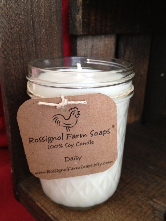 Daisy Soy Candle in 8oz Jelly Jar