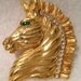 Vintage Zebra Brooch, Retro Gold Tone Animal Pin, 1980's
