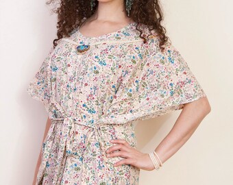Limited edition. LILLIPUT Short button front kaftan dress. Lounge wear, beach cover up or shirt dress