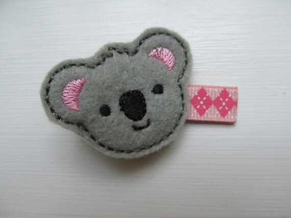 Hair accessories - Koala Hairclip - girls felt hair clip hair bow Il_570xn