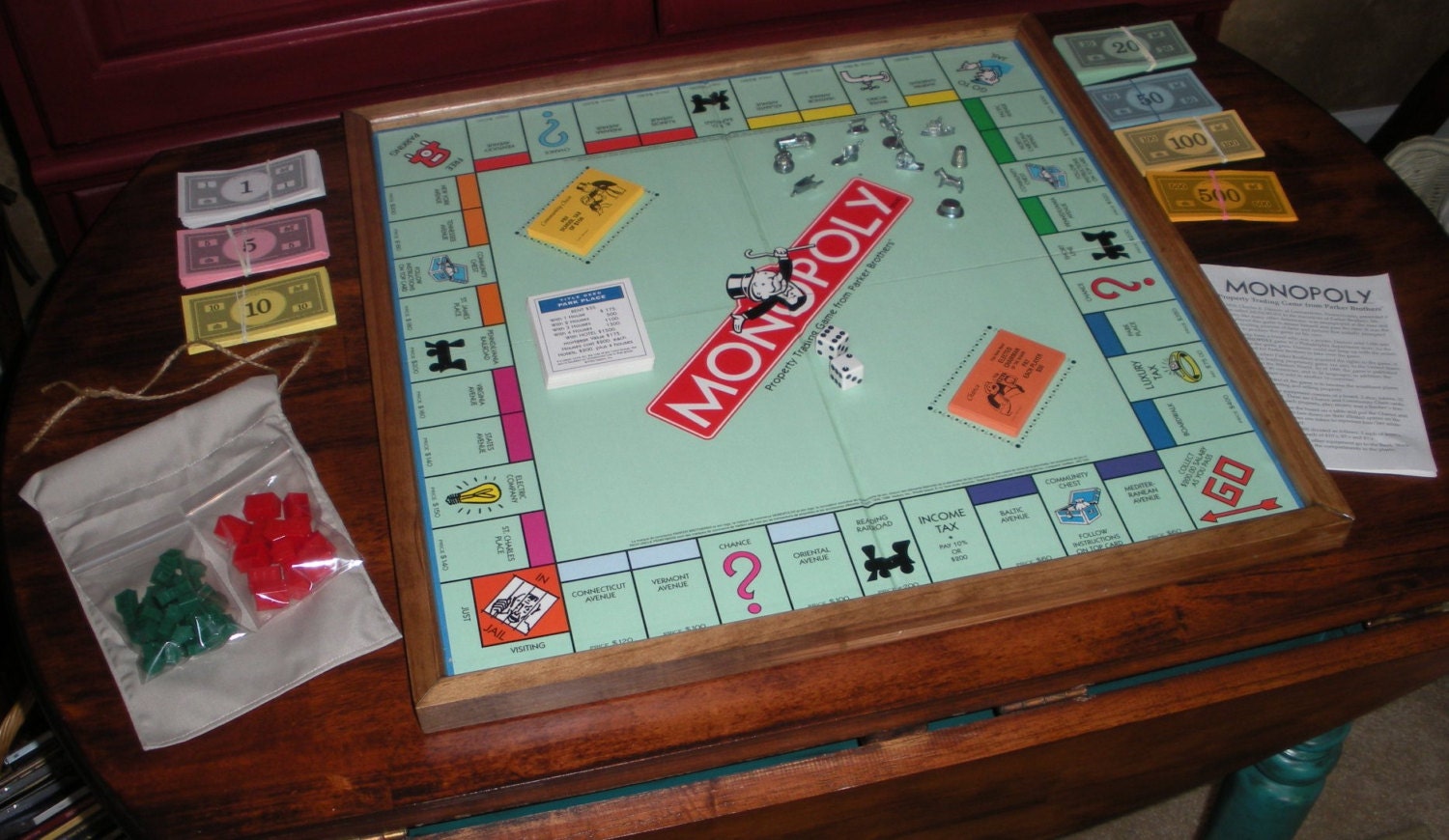 Monopoly Wood Game Board Game Wall Art Upcycled-Home